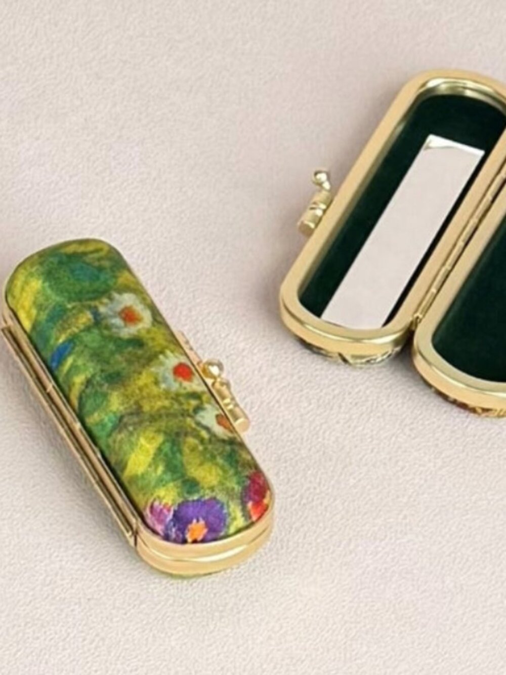 Klimt Inspired Print Lipstick Case w/ Mirror | Flower Farm